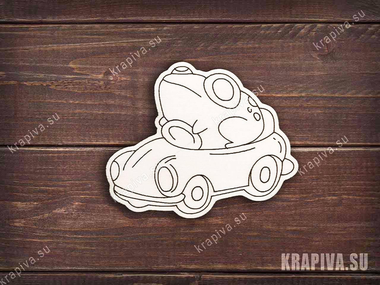 Заготовка под значок Лягушка за рулем машины zag-zn-frog-car купить в  интернет-магазине krapivasu